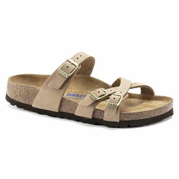 Franca Birkenstock Soft Footbed Nubuck Kozene Damske Béžové | SK 86TCE